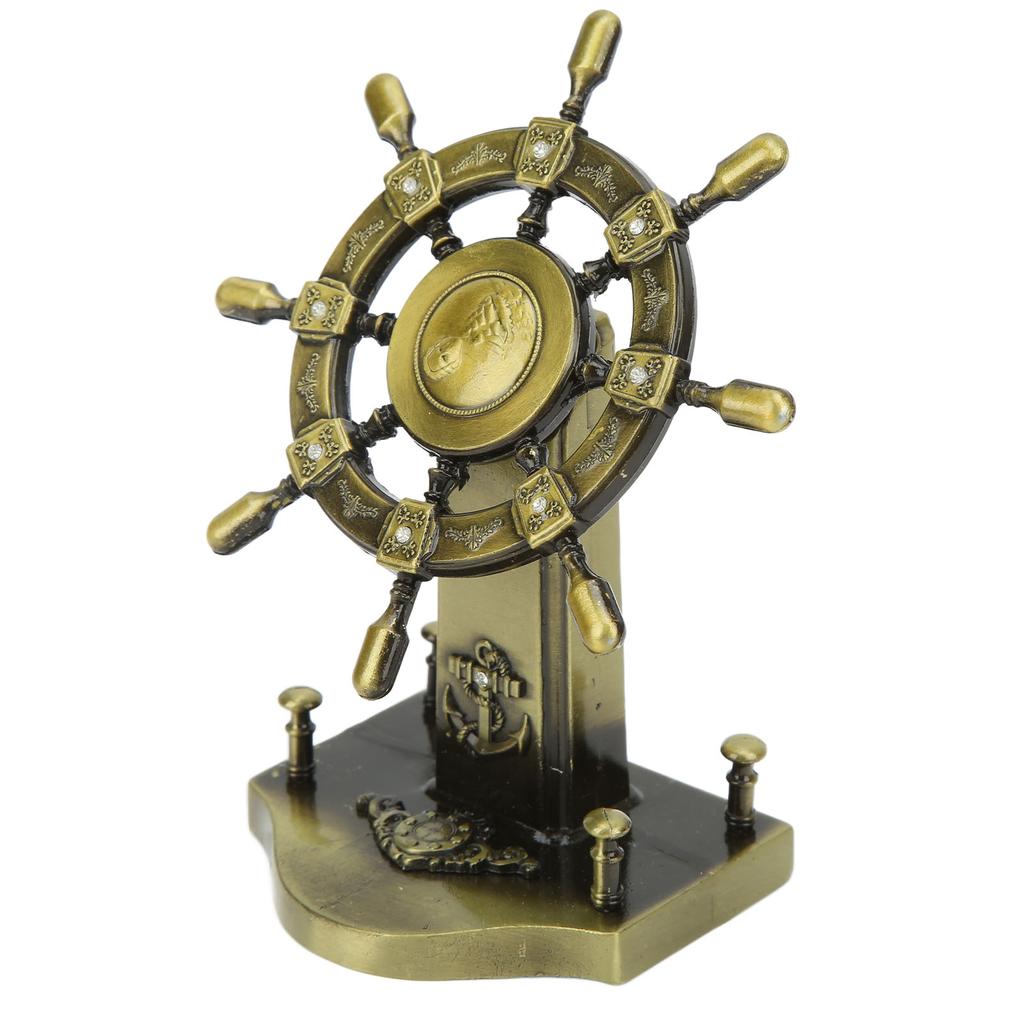 Pirate Decor Alloy Retro Style Glossy Durable Nautical Rudder Ornaments for Homes Bars
