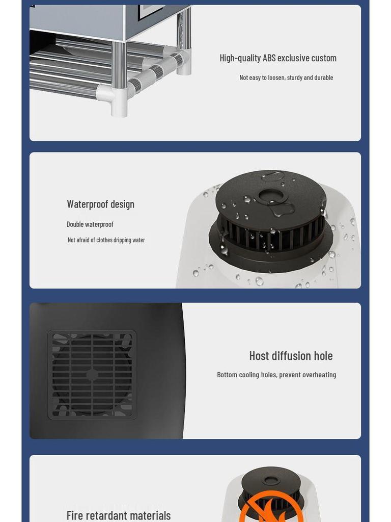 Compact Double-Layer Quick-Dry Clothes Dryer Wardrobe with Large Capacity for Rental Rooms