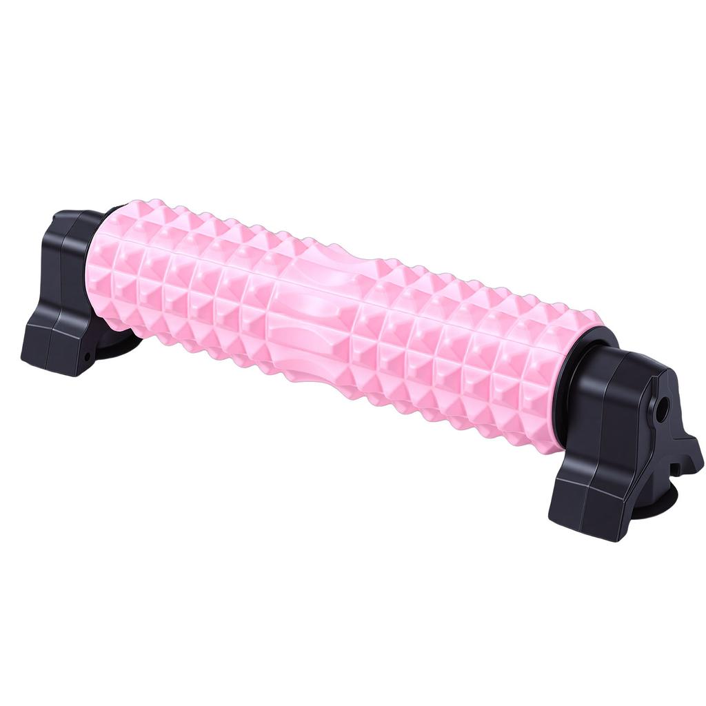 Foam Roller with Suction Cup Stand EVA PP Deep Tissue Massage Roller for Back Leg Fitness Exercise Relaxation Pink