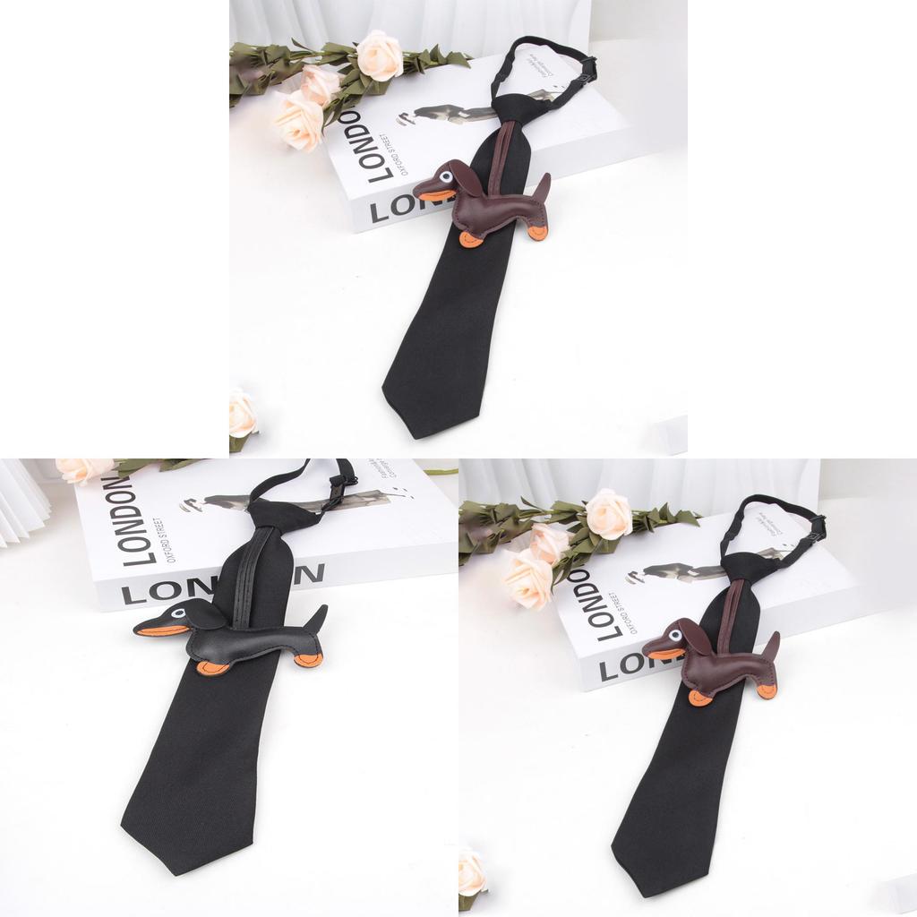 Dog Cartoon Necktie With Butterfly Knot For Casual Wear And Gift For Adults