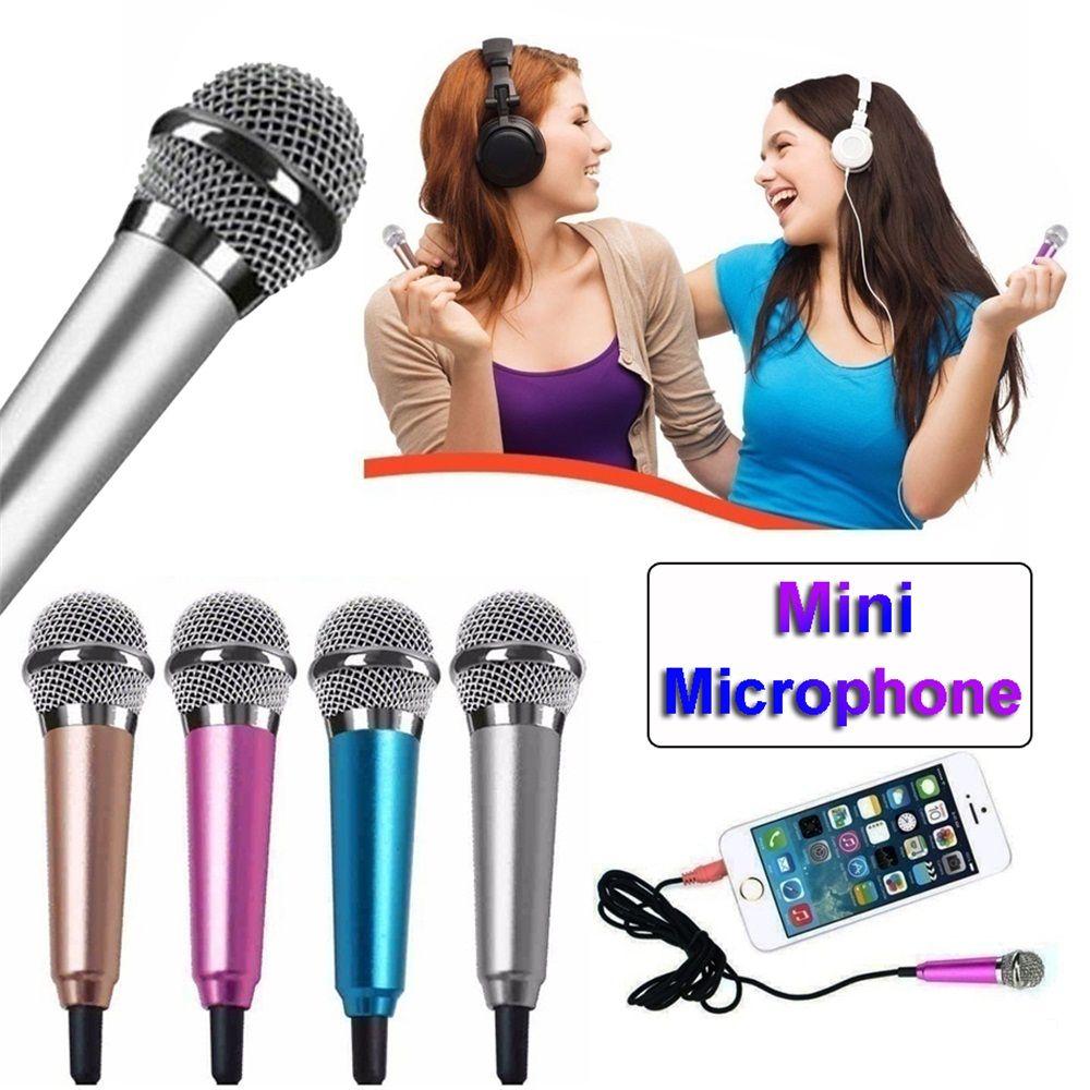 Mobile Stereo Audio Karaoke 3.5mm Wired Condenser Mini Microphone