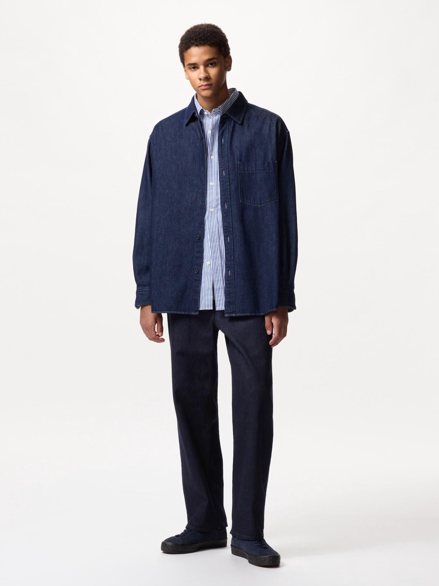 

Широкие прямые джинсы Uniqlo 69 NAVY/MEN 35