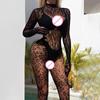 One Piece Black Fishnet Bodysuit Lingerie Bodystocking For Women Full Body See Through Jumpsuit
