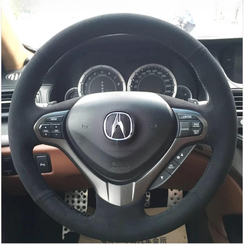 

Для Acura RDX 2013-2017 ILX 2012- ZDX TL 2009-2012 Черная противоскользящая крышка рулевого колеса автомобиля из замши, с ручной прошивкой 1 suede