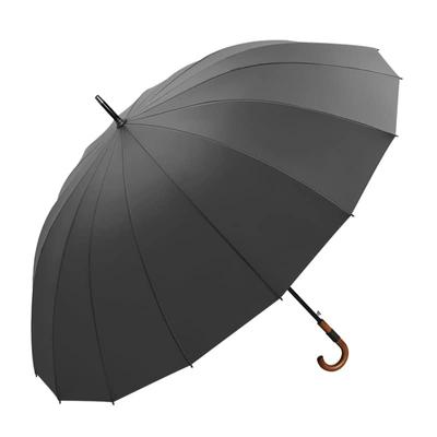 Long 16 Bad High Strength Glass J Wooden Opens with One Unisex Umbrella, Men's, Stylish, 125cm, Umbrella, Large, Umbrella, Men's Umbrella, Ribs,