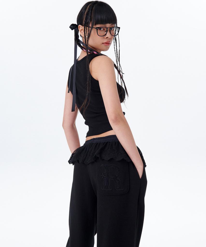 Leoninghai Lace Sweatpants [Black]
