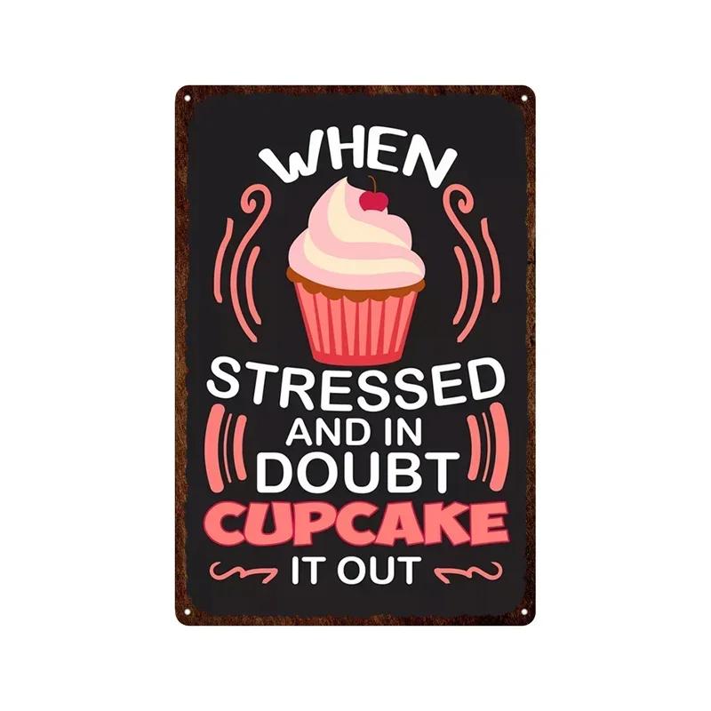 Metallplåt God Söt Glass Sundaes Milkshake Målning Järnplåtsskylt Väggkonst Bilder För Kök Dessertbutik Heminredning