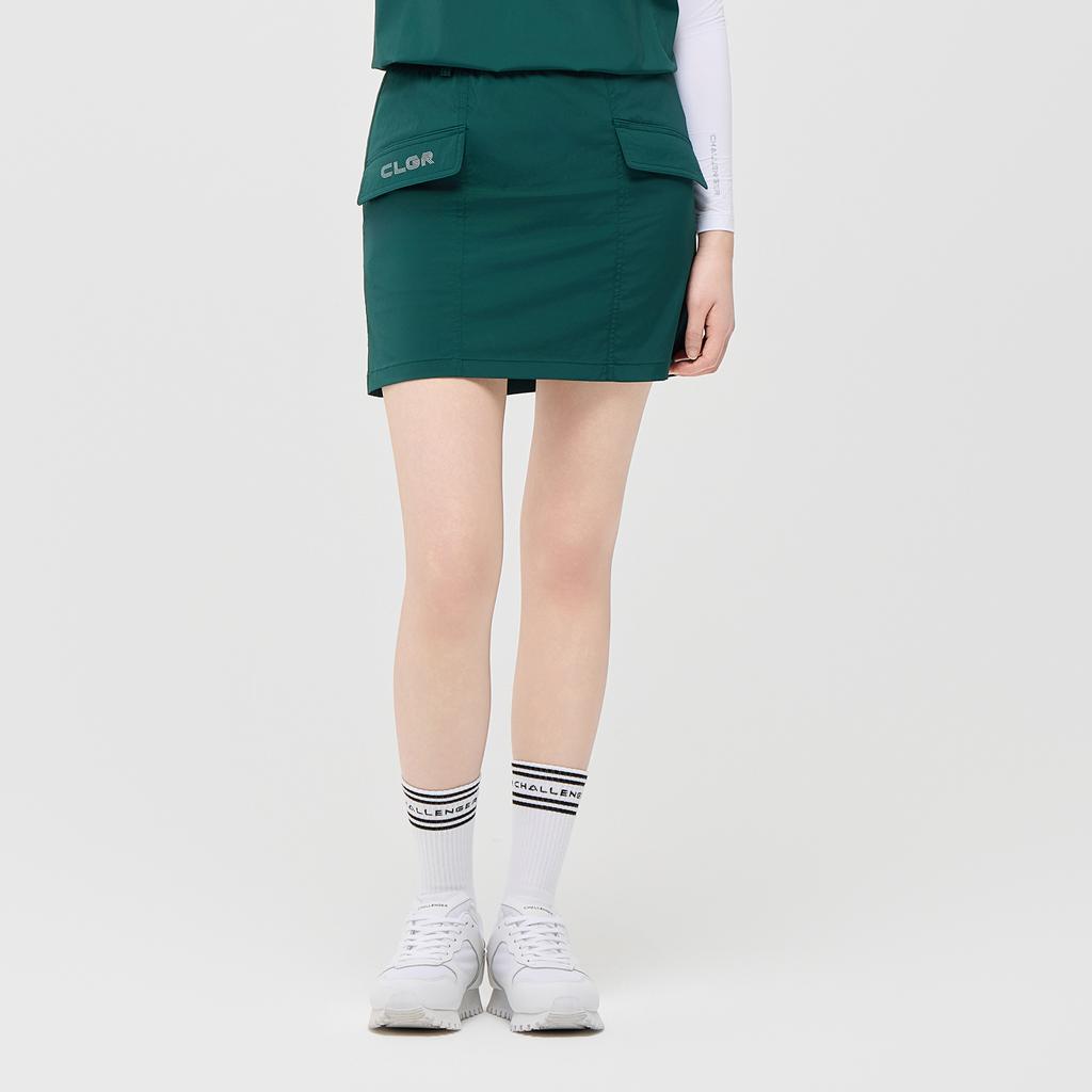 CHALLENGER Women'S Essential Cargo Pocket H-Line Golf Culottes Dark Green