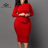 New Elegant Slim Pencil Skirt Fashion Hip Plus Size Dress Fashion Casual Woman Long Party Dress