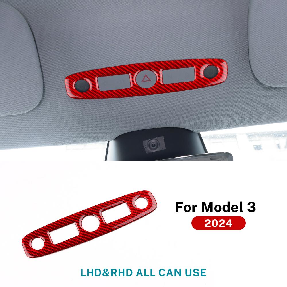 Real Soft Carbon Fiber Interior Trim Sticker For Tesla Model 3 Highland 2025 Car Steering Wheel Reading Audio Panel Accessories