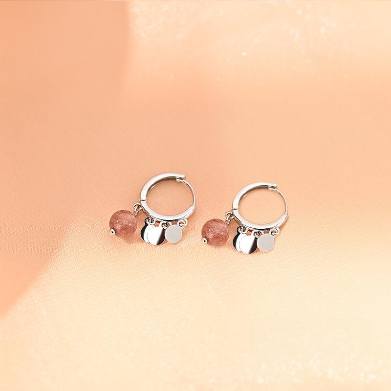 

Круглые серьги-вкладыши с бусинами в форме клубники, милые серьги в стиле ниши