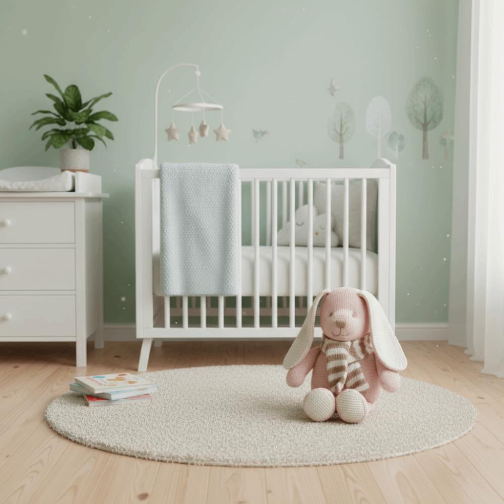 Soft Cotton Knitted Rabbit Doll Handmade Soothing Plush Toy Plush Rabbit Doll  Newborn