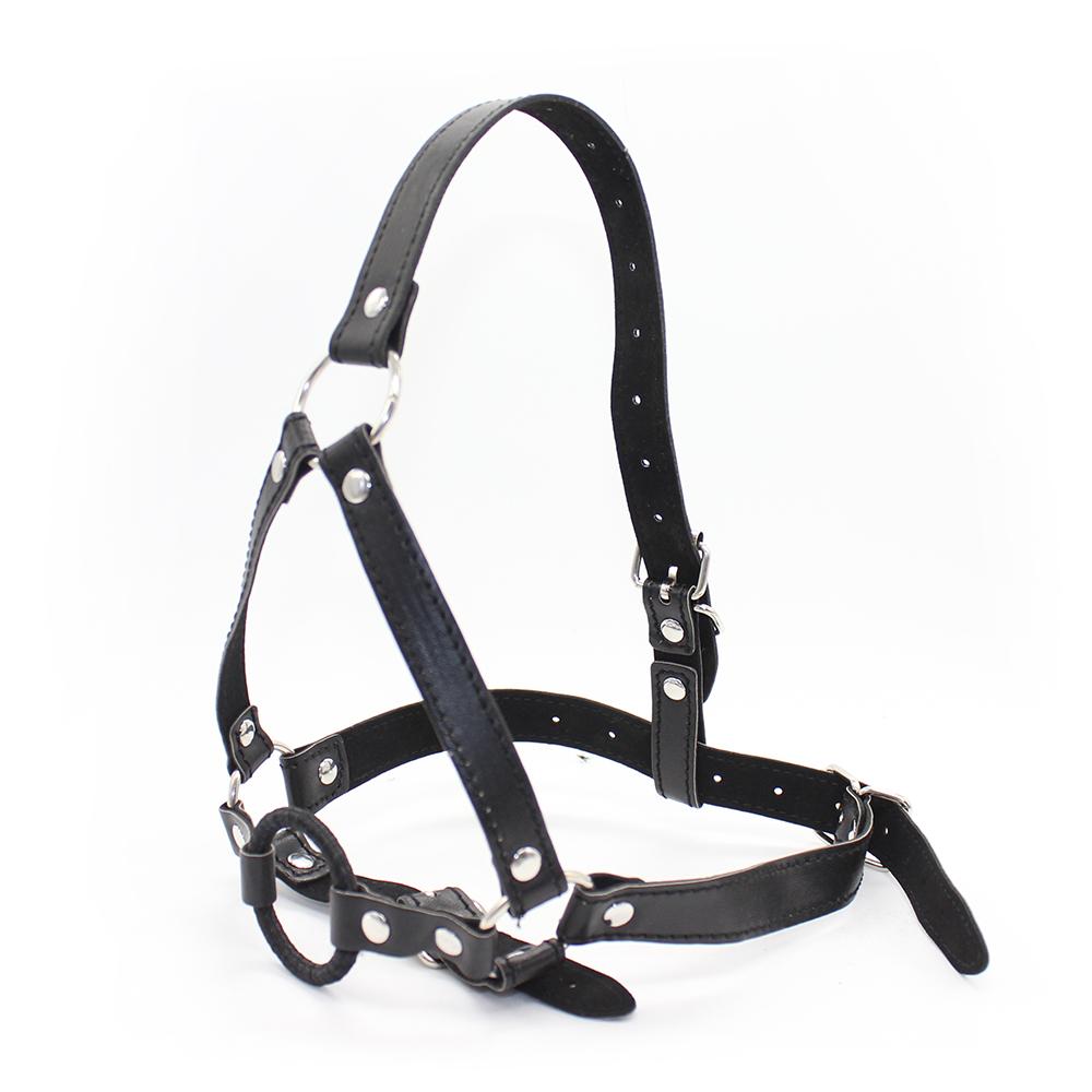 VaHppy SM-BDSM-Sexspielzeug, Gesichtsmasken, Spiele für schwule Paare, Bondage, Cosplay, Öffnung, Sabbern, Fellatio, PU-Ring, 5 cm, Produkte für Erwachsene