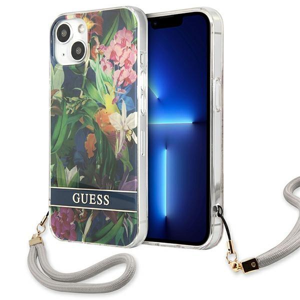 Guess Guhcp13Shflsb Iphone 13 Mini 5,4Niebieski/Blue Hardcase Flower Strap