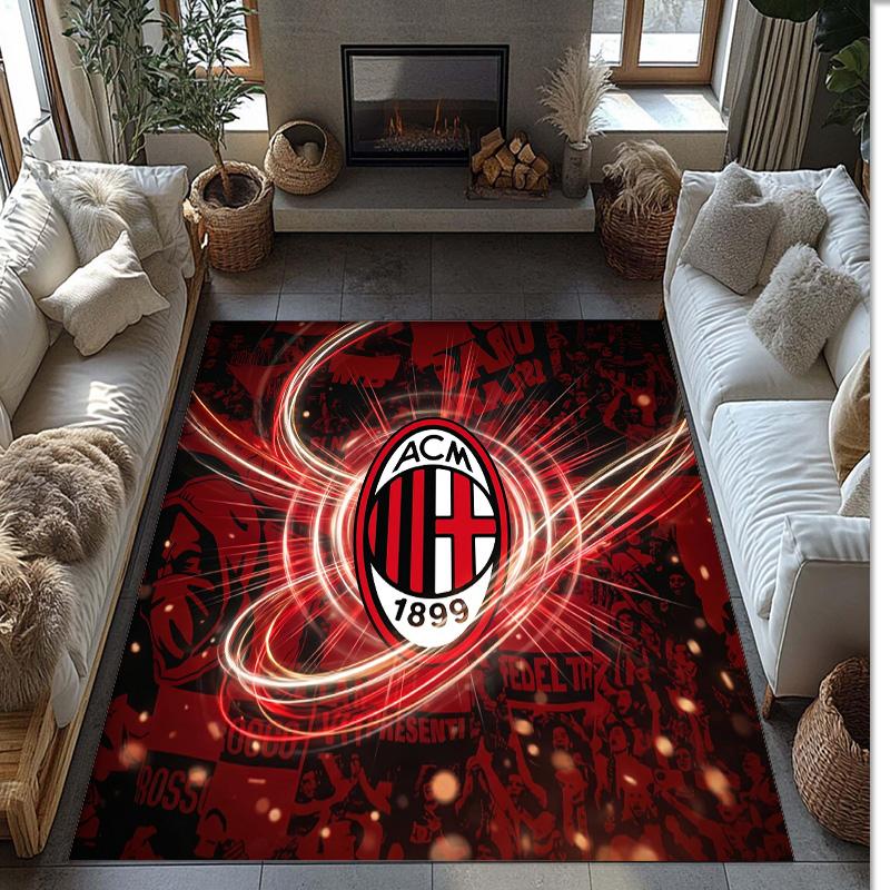 AC Milan Printed Flannel Area Rug Non Slip Soft Polyester Floor Carpet Indoor Decor Mat for Bedroom Living Room Sofa Game Room Home Decoration