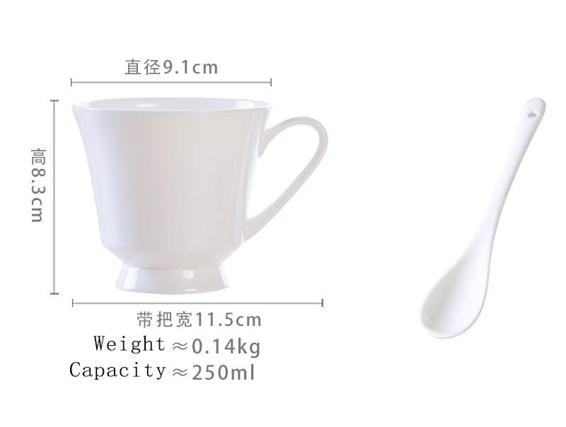 

Household Bone china Cup Dish Set 250ml New High Aesthetic Underglaze Colour White Tea Mugs With Scoop Nordic Solid Ceramic Cup 200-400ml