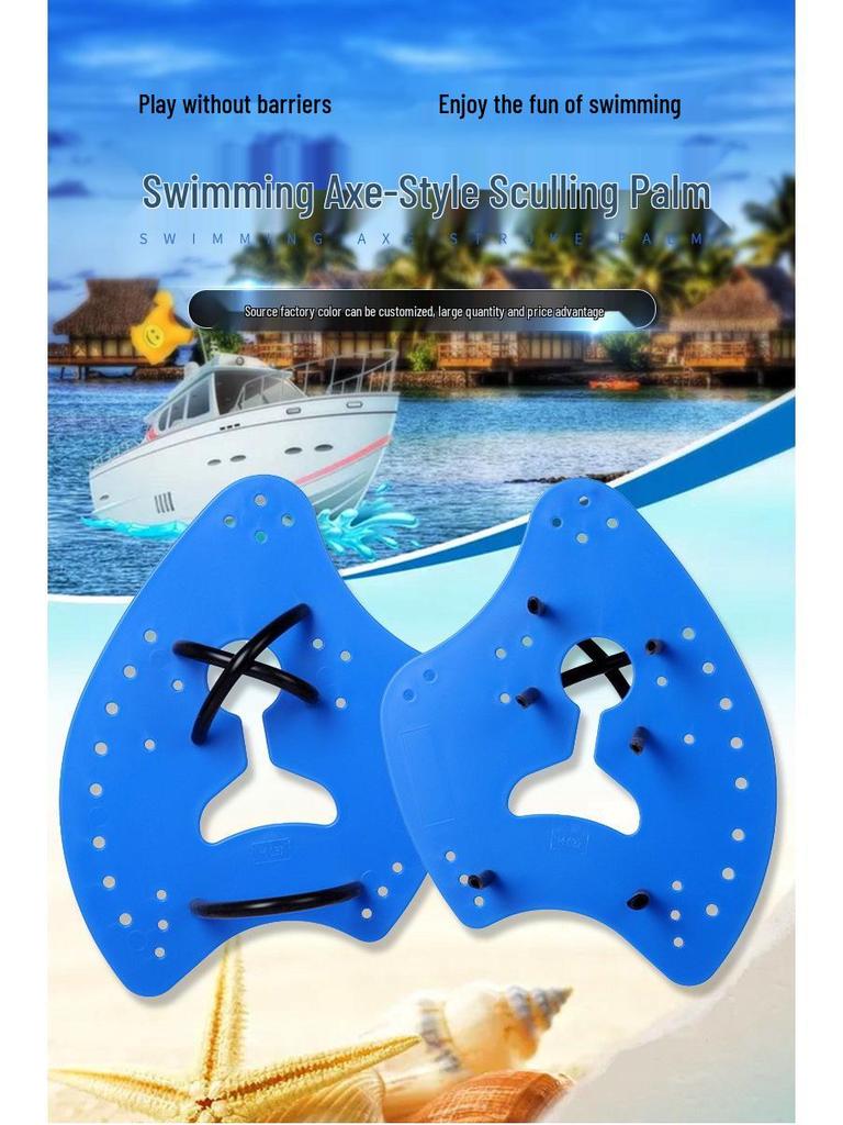Axe-Style Sculling Hand Paddles for Adult and Child Swimming Training