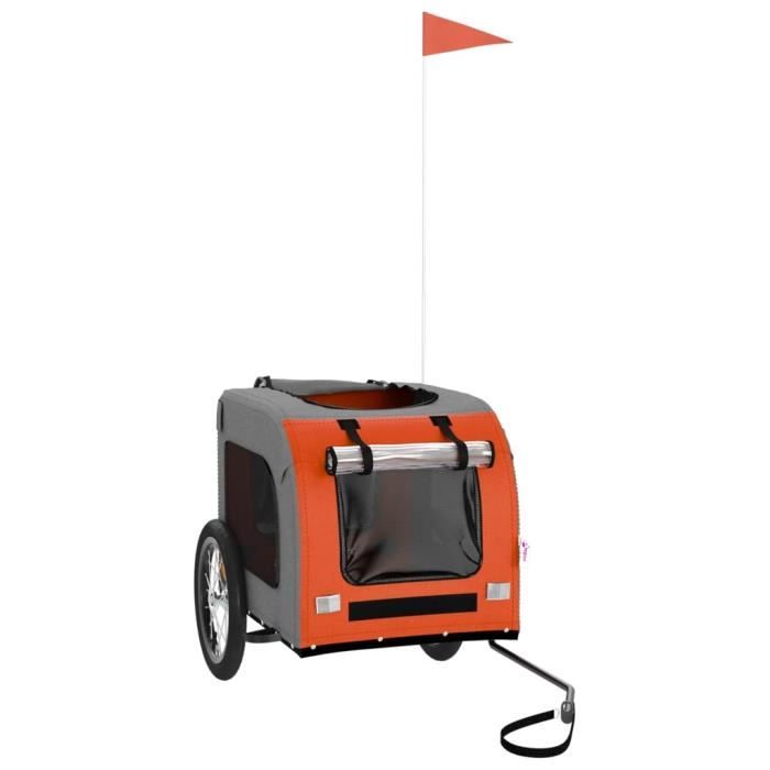 Dog Bike Trailer - VIDAXL - Orange and Grey - Weight Up To 45 Kg - Leisure Bike - Adult