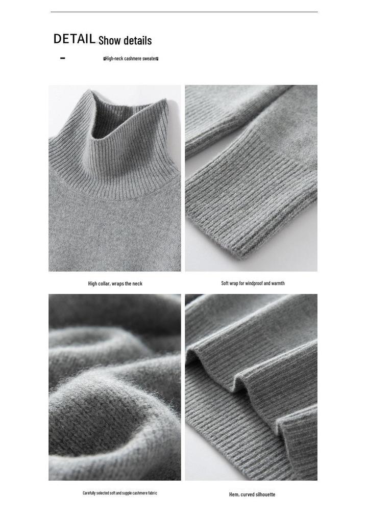 2025 Women's Cashmere High Collar Short Knit Sweater - Autumn/Winter Collection