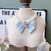 Japanese‑Style Gentle Pet Pearl Necklace Sweet Bow Teddy Bear Decor Neck Ring for Cats Small Dogs