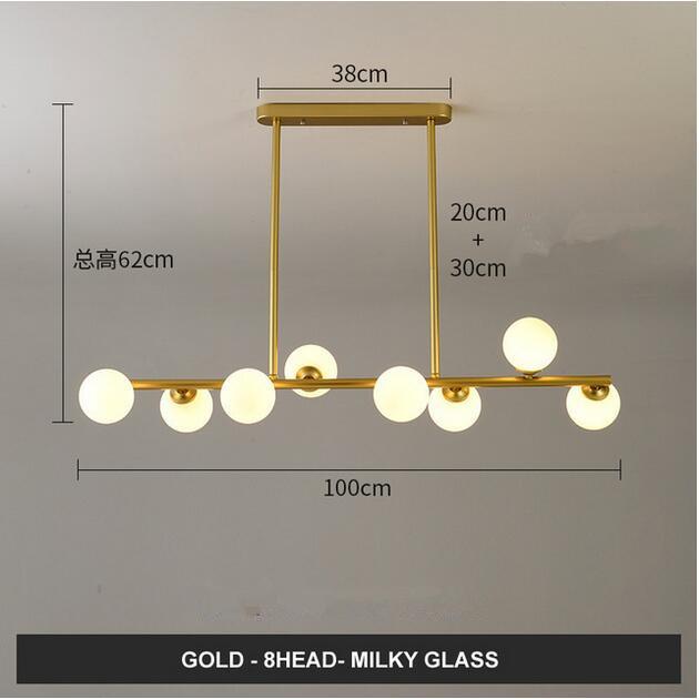 Dining Room Ceiling Chandelier Suspension Horizontal Glass Balls Chandeliers Kitchen Hanging Lamp Office Front Desk Lights