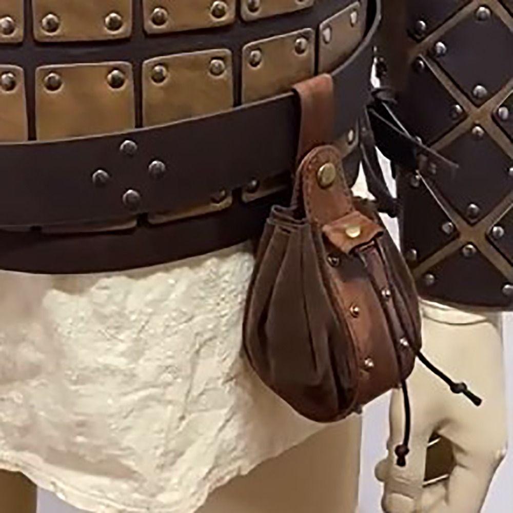 Durable Hangable Belt Waist Bag Viking Medieval Vintage Coin Purse Portable Drawstring Design Fanny Pack