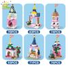 447PCS 6IN1 Friend Series Princess Pink Dream Castle Building Block for Girls Queen House City Bricks Set Children Toy