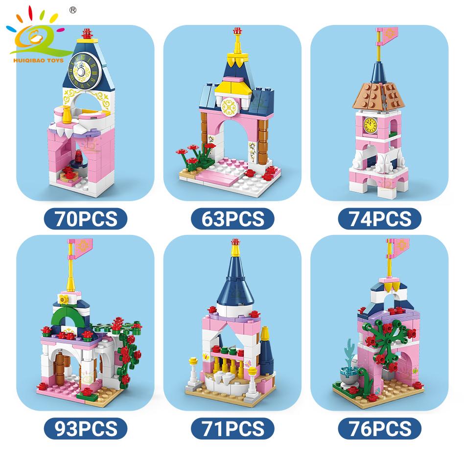 447PCS 6IN1 Friend Series Princess Pink Dream Castle Building Block for Girls Queen House City Bricks Set Children Toy