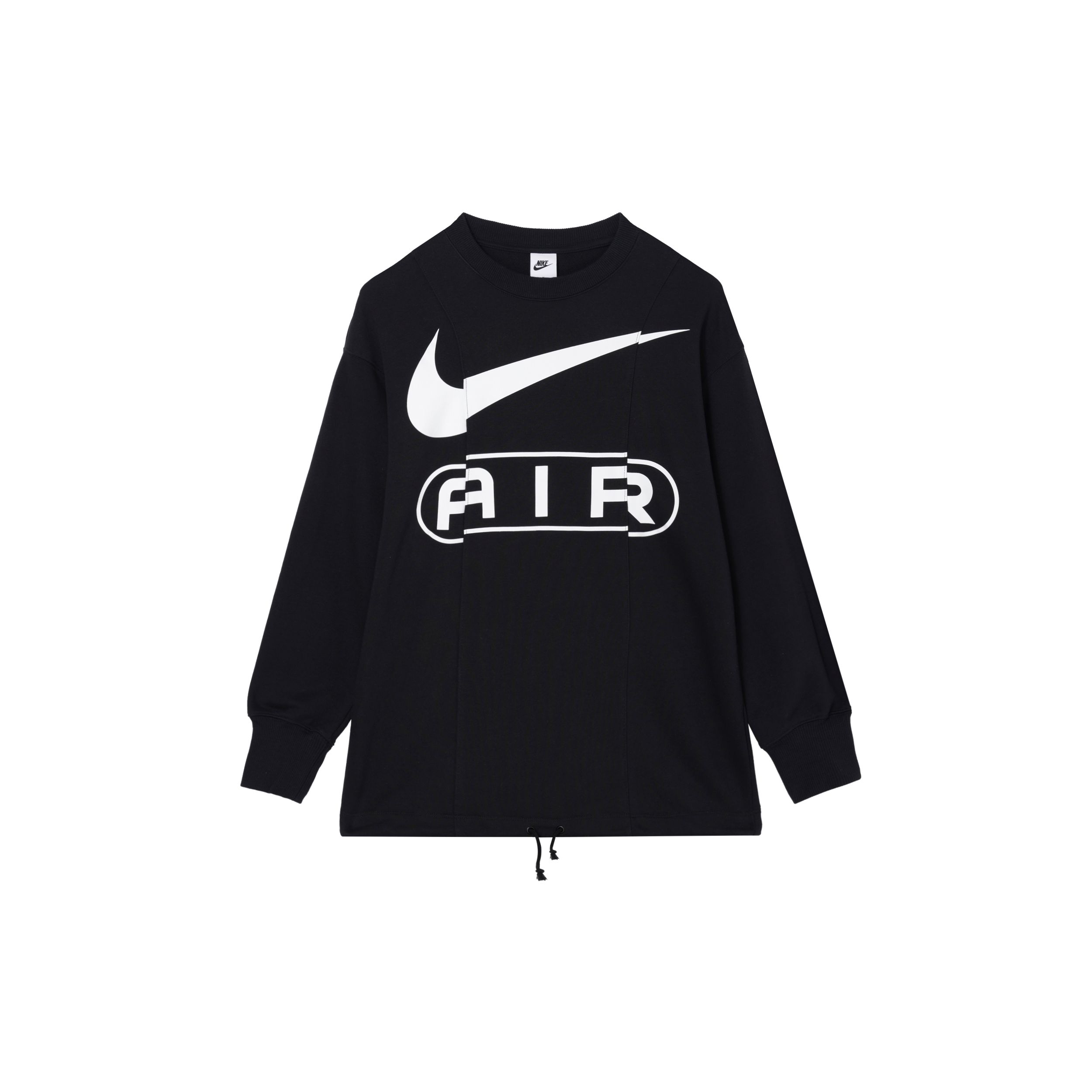 

Nike Свитшот с логотипом Air Letter, круглый вырез, повседневный, с длинным рукавом, в американском стиле, женский, черный FN1898-010 L
