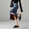 SOFSIL New Chinese Style Printed Mid-length Skirt