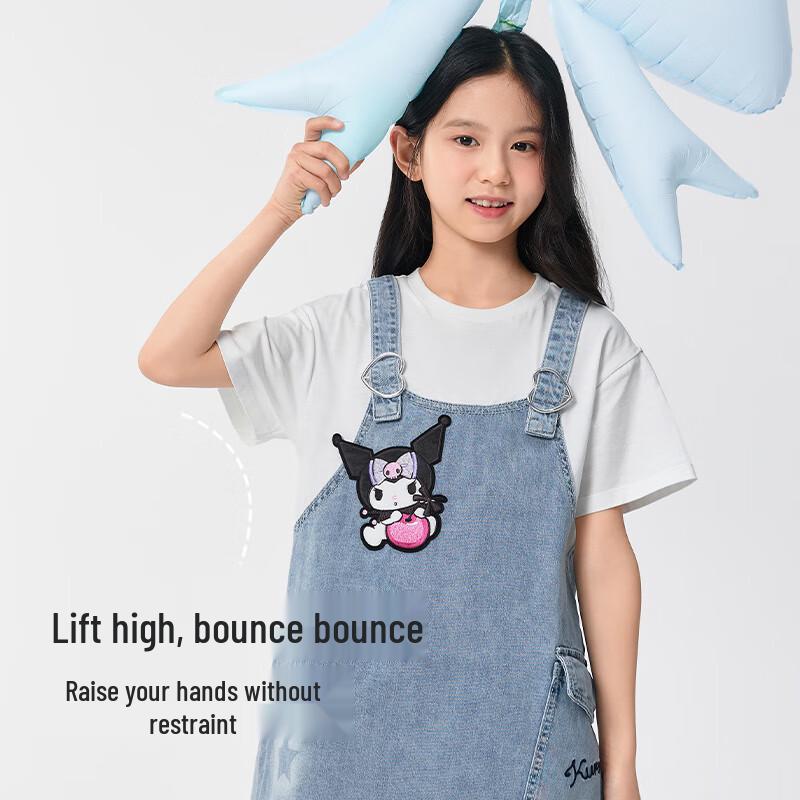 

Balabala Kids Kuromi Denim Faux Two-Piece Overall Dress 165