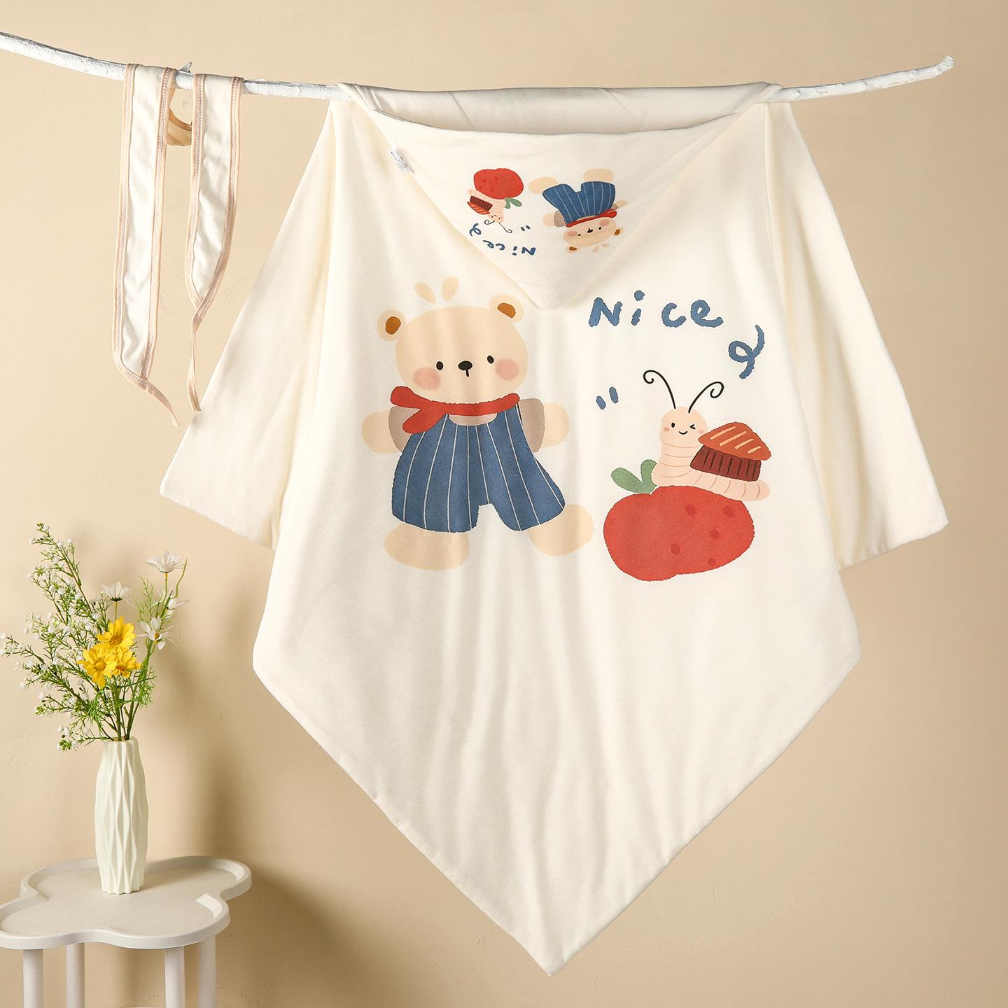Korean Style Pure Cotton Newborn Swaddle Blanket for Spring/Autumn All-Season Combed Washed Cotton 90*90