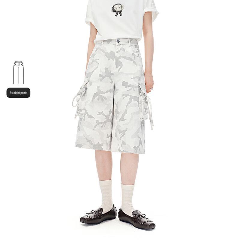 Ledin Relaxed Fit Wide-Leg Cargo Bermuda Shorts L