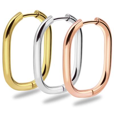1 Pair Circle Ear Hoop Earrings U-shaped Women's Dangle Hoop Earring Gift