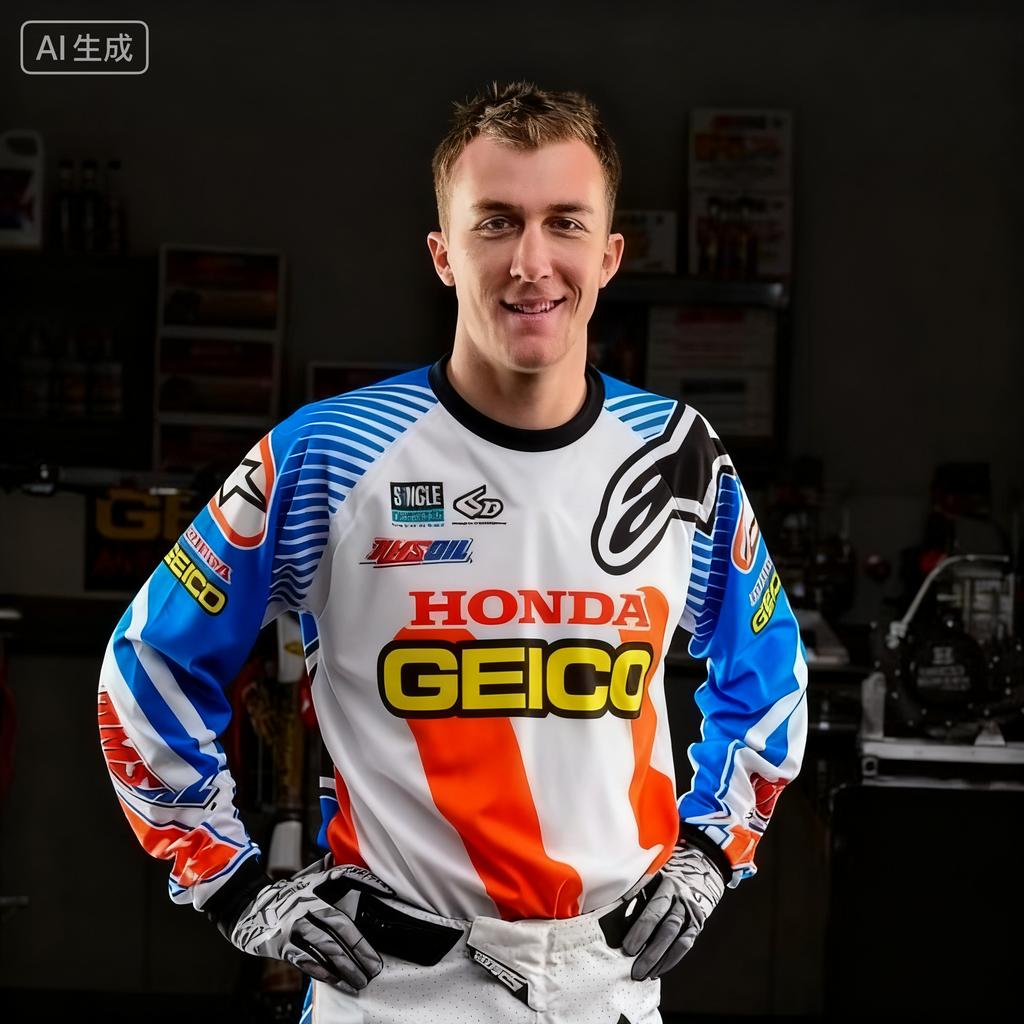 Honda 2025 Men's Long Sleeve Motorcycle Jersey Quick Dry Breathable Racing Shirt Comfortable Off-Road Moto Top for Summer Riding