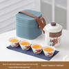 Yuzhuxun Mutton-Fat Jade White Porcelain Lingxue Travel Tea Set