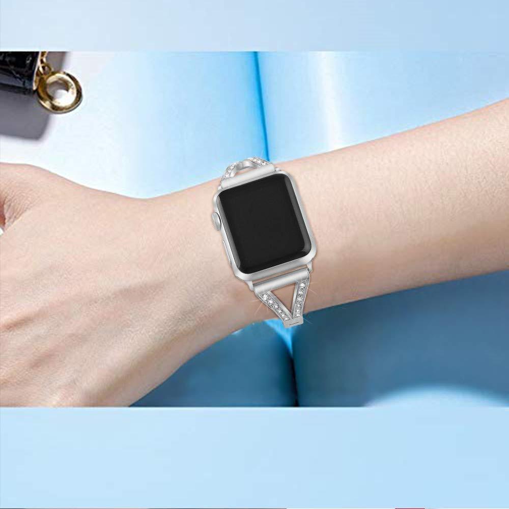 Damen Diamant Armband für Apple Watch Armband Serie 10 9 8 7 SE Verstellbares Metallarmband 49/45/44/40/38mm Band