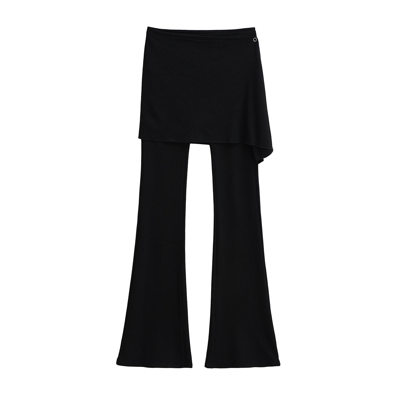 

2025 Женская двухкомпонентная юбка-брюки для йоги: Штаны для пилатеса расклешенные, с эффектом подтяжки бедер, в европейском и американском стиле