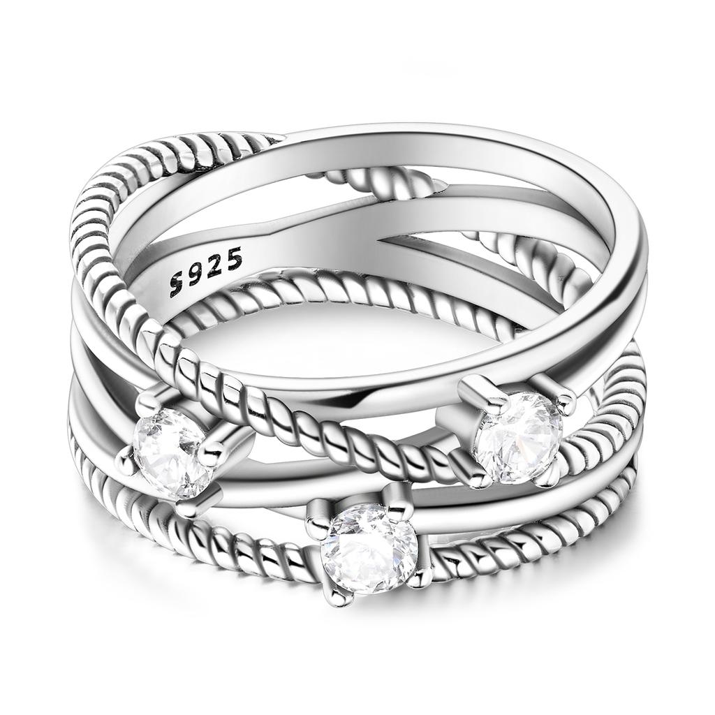 Orstarry CopperSimple Shiny Woven Closed Ring For Women Finger Ring Personality Jewelry Party Trendy Gifts