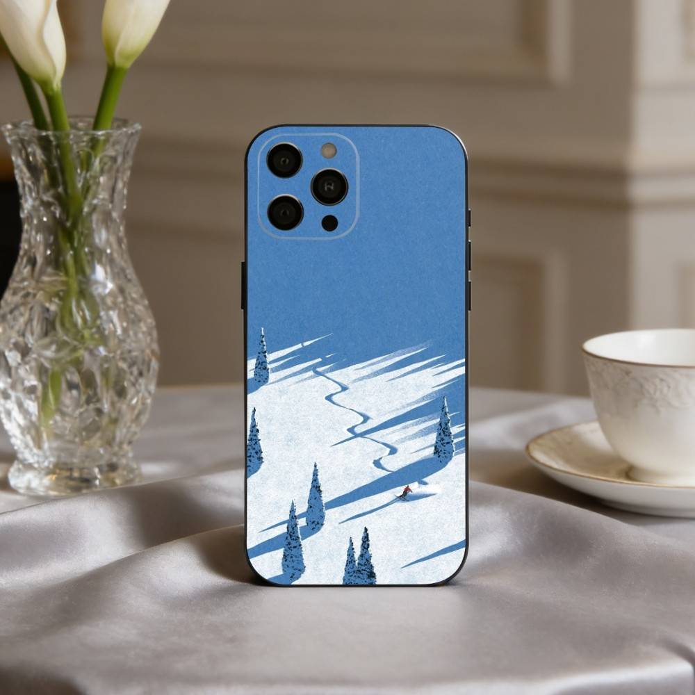 S-Schneeberg S-Skifahren Ski Handyhülle Für iPhone 17pro, 16,15,14,13,12,11 X XR Plus,Andere Weiche Schwarze Hülle