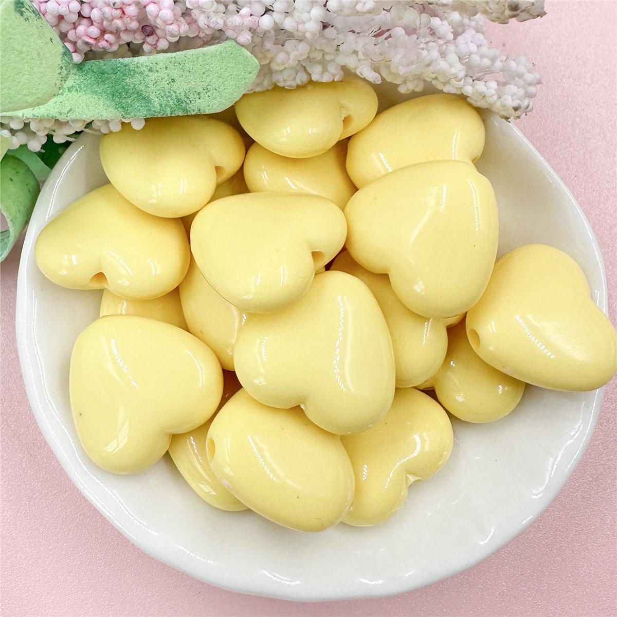 

Акрилові одноколірні намистини-сердечка, 20 шт./пакет для виготовлення намиста, сережок, матеріалів ручної роботи 18,8*17,2 мм, модних аксесуарів