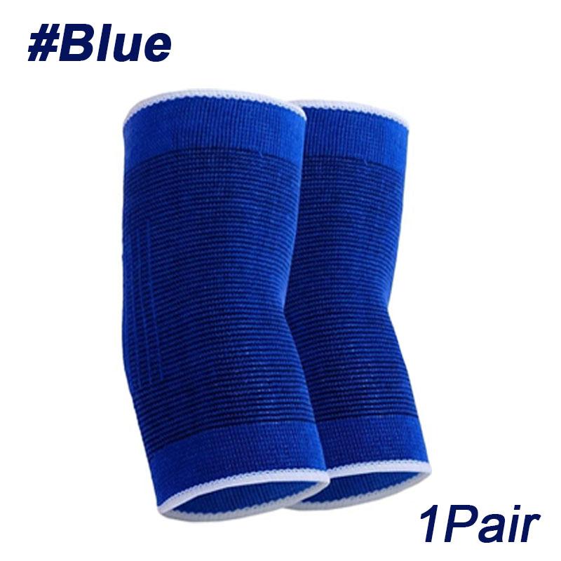 

1 пара локтевого бандажа, вязанный компрессионный локоть, рукав, бандаж для руки, поддержка локтя для спортзала для мужчин и женщин, тяжелая атлетика, спорт синий