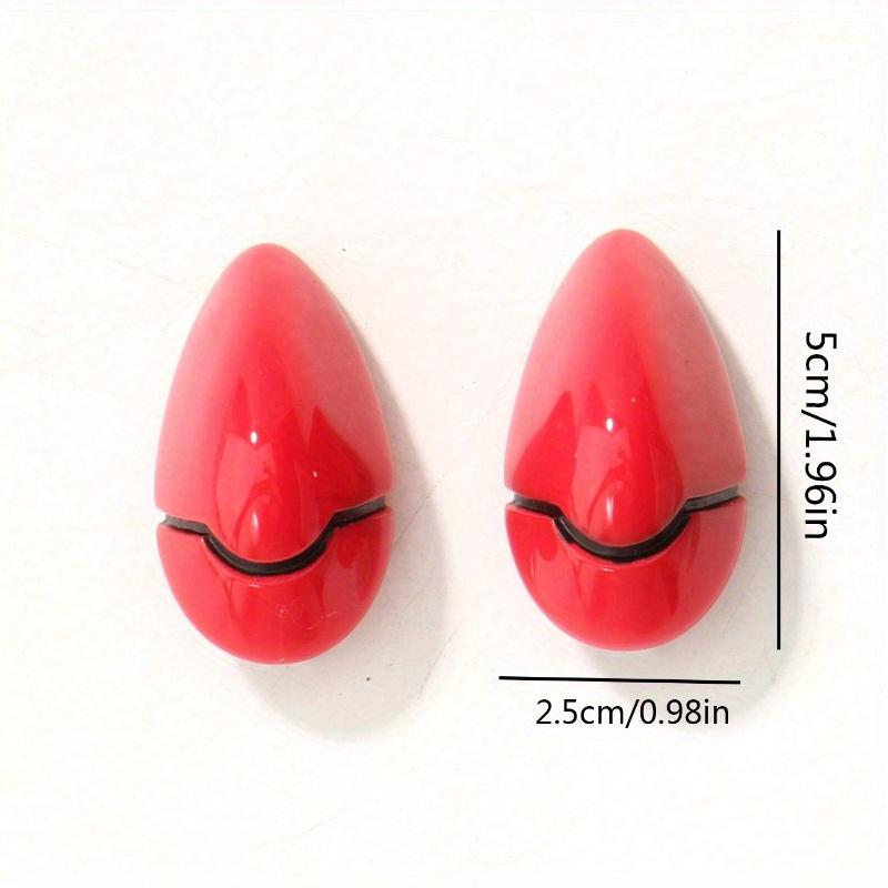 Women's Red & White Resin Cute & Unique Horn Shaped Hair Clips Suitable for Daily Wear Valentine's Day Valentines Claw Clips Hair Claws