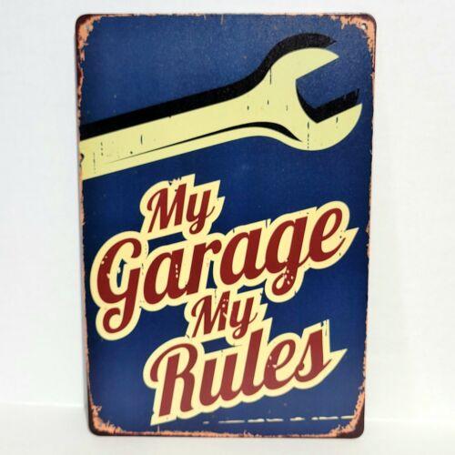 My Garage My Rules Funny Rustic Vintage Metal Tin Signs Man Cave GarageAluminum 30x40cm(11.8x15.7inch)