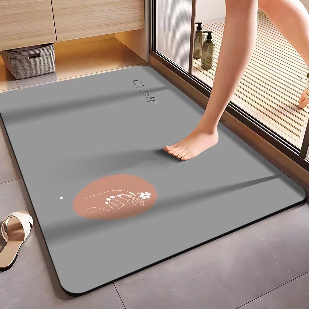 Soft Diatom Mud - Simple Wind Bathroom Absorbent Toilet Non-slip Quick-drying Foot Mat Door Mat Toilet Household Customizable