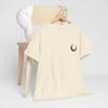 Minimalist Moon T-Shirt and Kids Tshirt | Celestial Small Logo Tee | Sand & Natural Streetwear