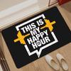 Fitness-Thema "This Is My Happy Hour" Fußmatte Lustiger Gym Hantel Spruch Teppich Weiche Rutschfeste Eingangsteppich für Heim-Fitnessstudio