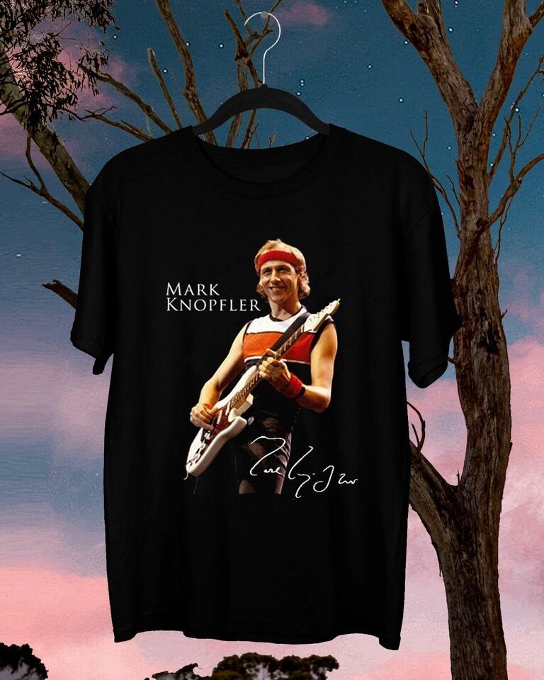 New MARK KNOPFLER Signature Guitar Gift For Fan Black All Size TShirt KC054 Unisex T-Shirt S