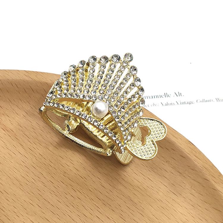 Luxury Alloy Rhinestone Hair Claw Clip for Women – Anti-Collapse Hold