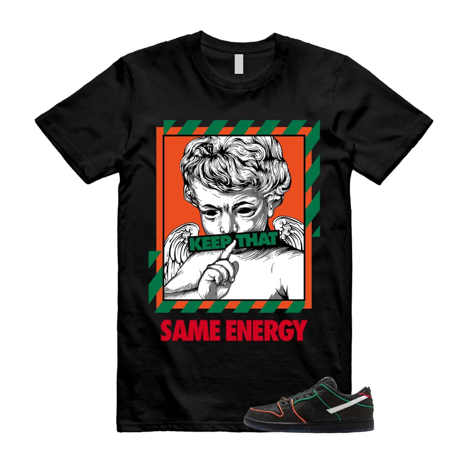 Dunk SB Bronx Girls Skate Black White Orange Green Red T Shirt Match ENERGY 2XL